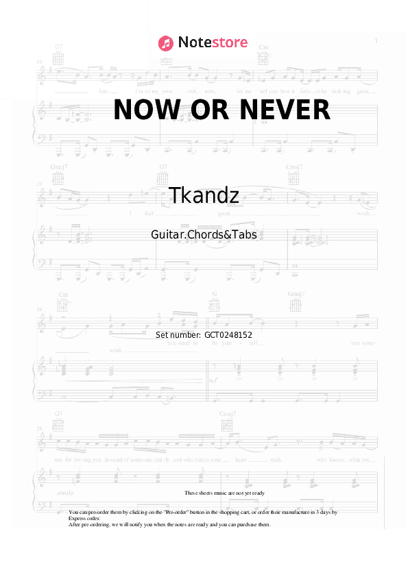 NOW OR NEVER - Tkandz, CXSPER Chords and Tabs - Guitar.Chords&Tabs