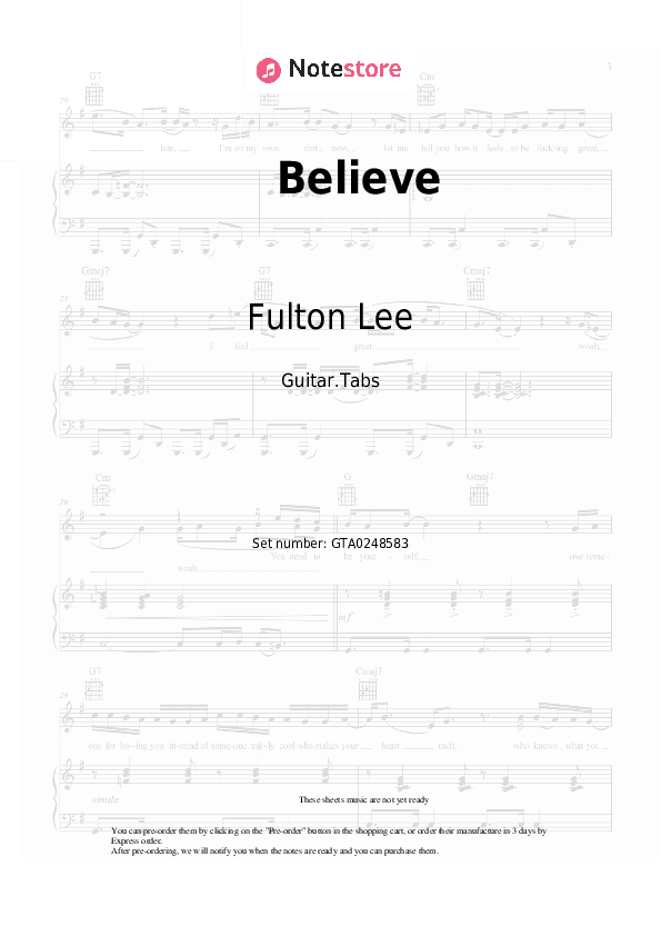 Believe - Fulton Lee, Kyaira Tabs - Guitar.Tabs