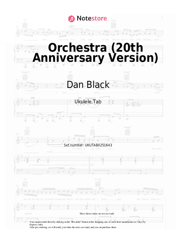 Orchestra (20th Anniversary Version) - Dan Black, Louane Sheet Music - Ukulele.Tab