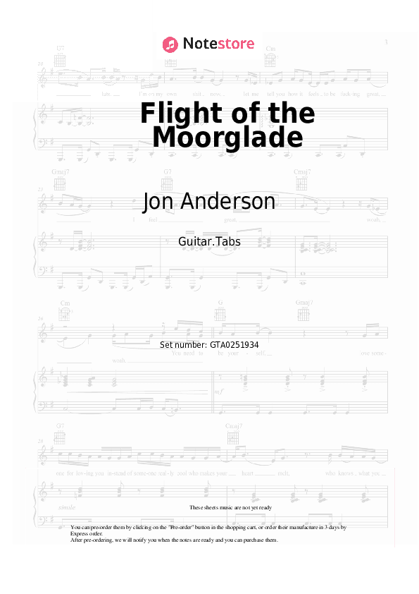 Flight of the Moorglade - Jon Anderson Tabs - Guitar.Tabs