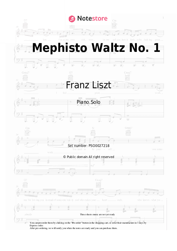 Mephisto Waltz No. 1 - Franz Liszt Piano Sheet Music - Piano.Solo