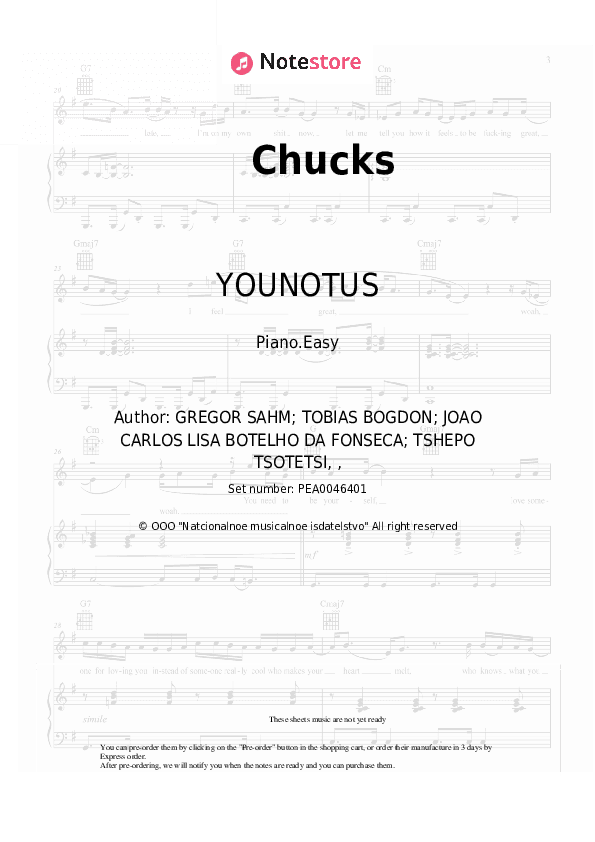 Chucks - YOUNOTUS, Mi Casa Piano Sheet Music Easy - Piano.Easy