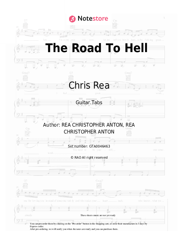 The Road To Hell - Chris Rea Tabs - Guitar.Tabs