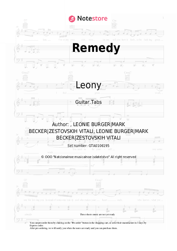 Remedy - Leony Tabs - Guitar.Tabs