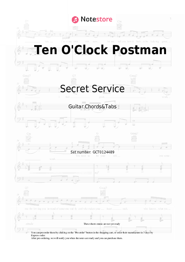 Ten O'Clock Postman - Secret Service Chords and Tabs - Guitar.Chords&Tabs