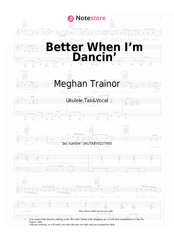 Better When I’m Dancin’ - Meghan Trainor Sheet Music - Ukulele.Tab&Vocal