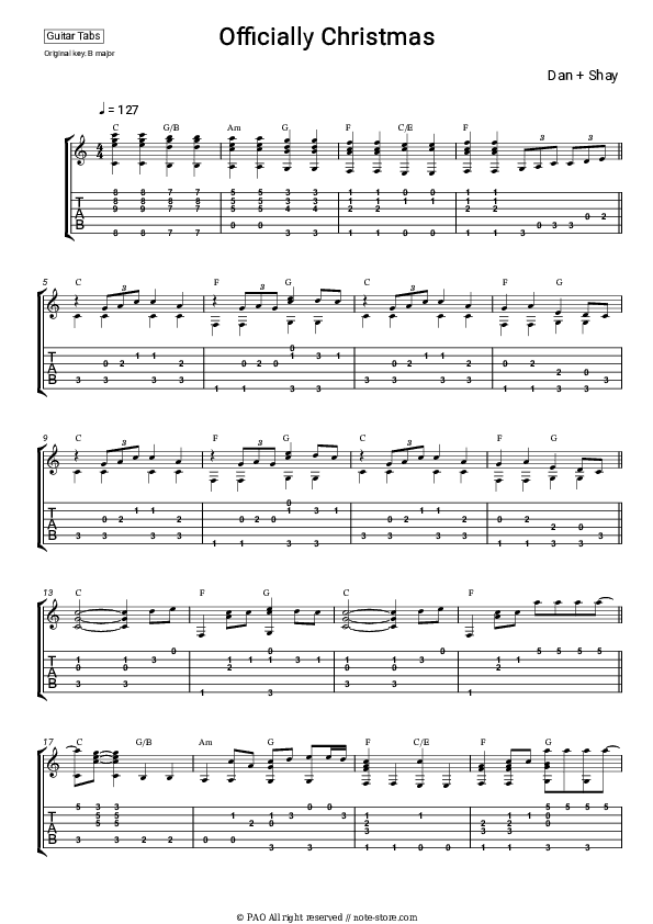 Officially Christmas - Dan + Shay Tabs - Guitar.Tabs