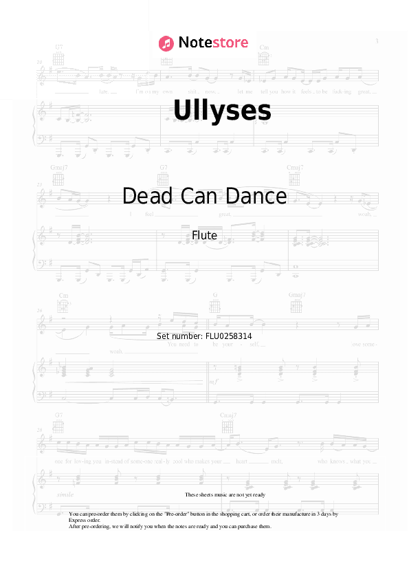 Ullyses - Dead Can Dance Flute Sheet Music - Flute