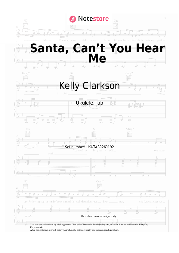 Santa, Can’t You Hear Me - Kelly Clarkson, Ariana Grande Sheet Music - Ukulele.Tab