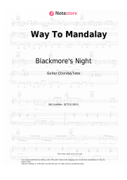 Sheet music, chords Blackmore's Night - Way To Mandalay