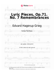 Sheet music, chords Edvard Hagerup Grieg - Lyric Pieces, Op.71. No. 7 Remembrances