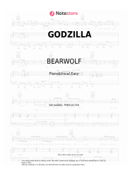 Sheet music, chords BEARWOLF - GODZILLA