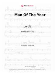 Sheet music, chords Lorde - Man Of The Year