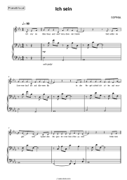 Sheet music, chords SOPHIA - Ich sein