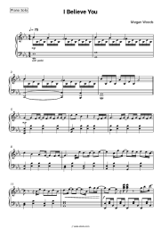 Sheet music, chords Megan Woods - I Believe You