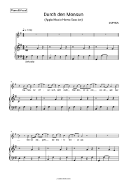 Sheet music, chords SOPHIA - Durch den Monsun (Apple Music Home Session)