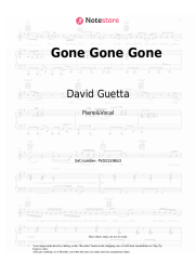 Sheet music, chords David Guetta, Teddy Swims, Tones and I - Gone Gone Gone