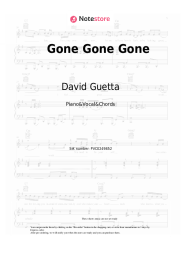 Sheet music, chords David Guetta, Teddy Swims, Tones and I - Gone Gone Gone