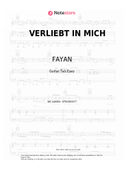 Sheet music, chords FAYAN, Dalton - VERLIEBT IN MICH