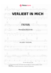 Sheet music, chords FAYAN, Dalton - VERLIEBT IN MICH