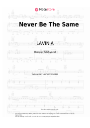 Sheet music, chords LAVINIA - Never Be The Same