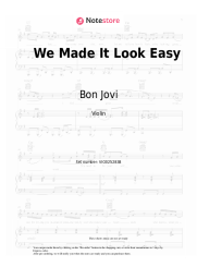 Sheet music, chords Bon Jovi, Robbie Williams - We Made It Look Easy
