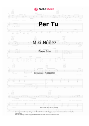 Sheet music, chords Miki Núñez - Per Tu