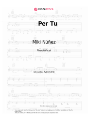 Sheet music, chords Miki Núñez - Per Tu