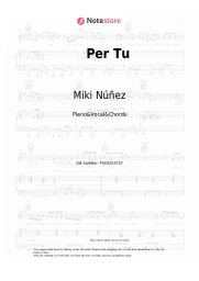 Sheet music, chords Miki Núñez - Per Tu