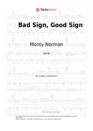 Sheet music, chords Monty Norman - Bad Sign, Good Sign