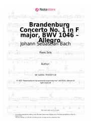 Sheet music, chords Johann Sebastian Bach - Brandenburg Concerto No. 1 in F major, BWV 1046 – Allegro