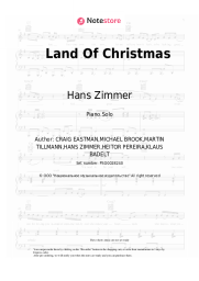 Sheet music, chords Hans Zimmer, Klaus Badelt - Land Of Christmas