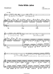 Sheet music, chords Juli - Fette Wilde Jahre